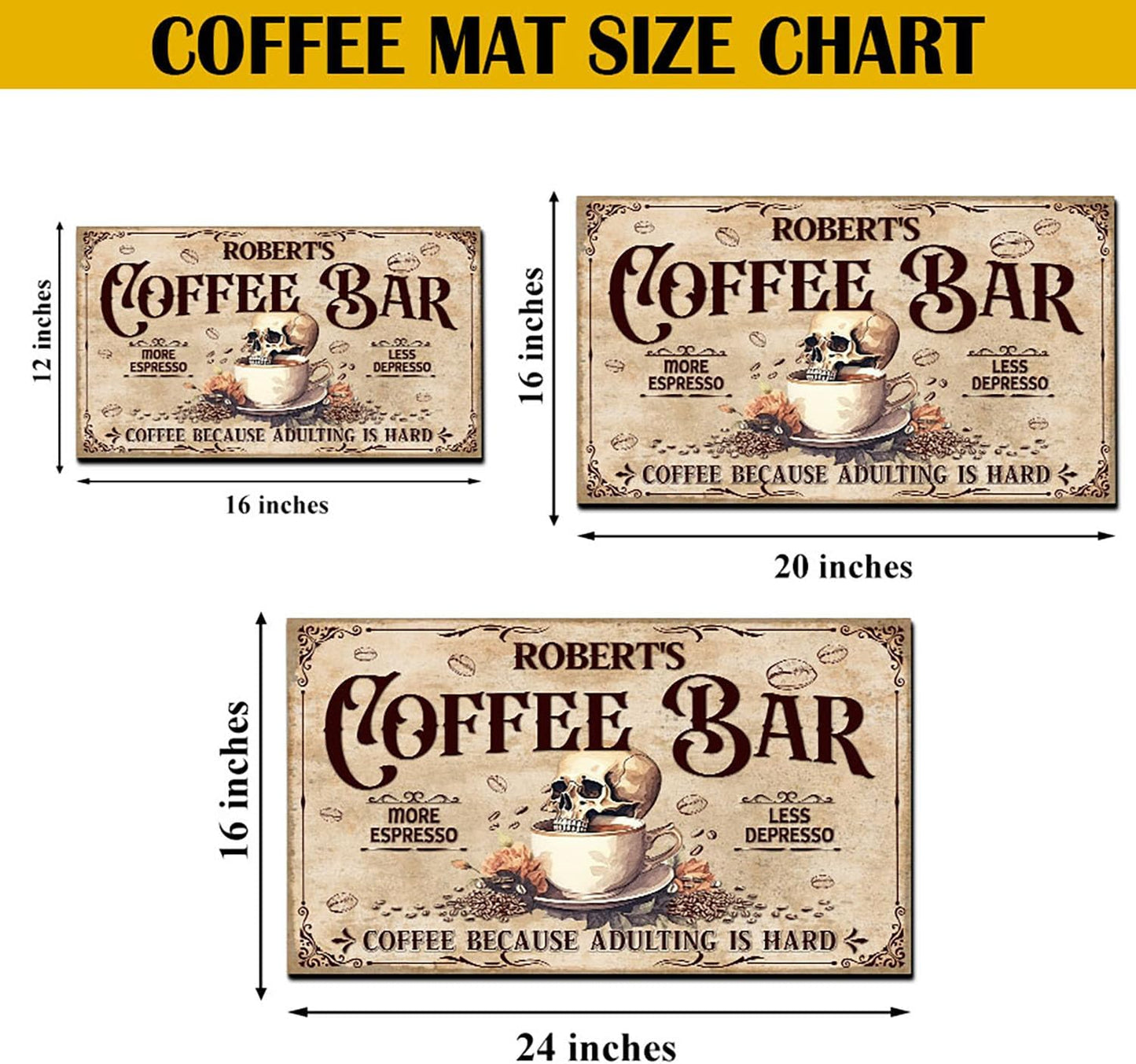 THUYPT Personalized Absorbent Coffee Mat for Counter, Coffee Drying Mat Coffee Bar Accessories, Kitchen Counter Coffee Maker Coffee Station Decoration (03)