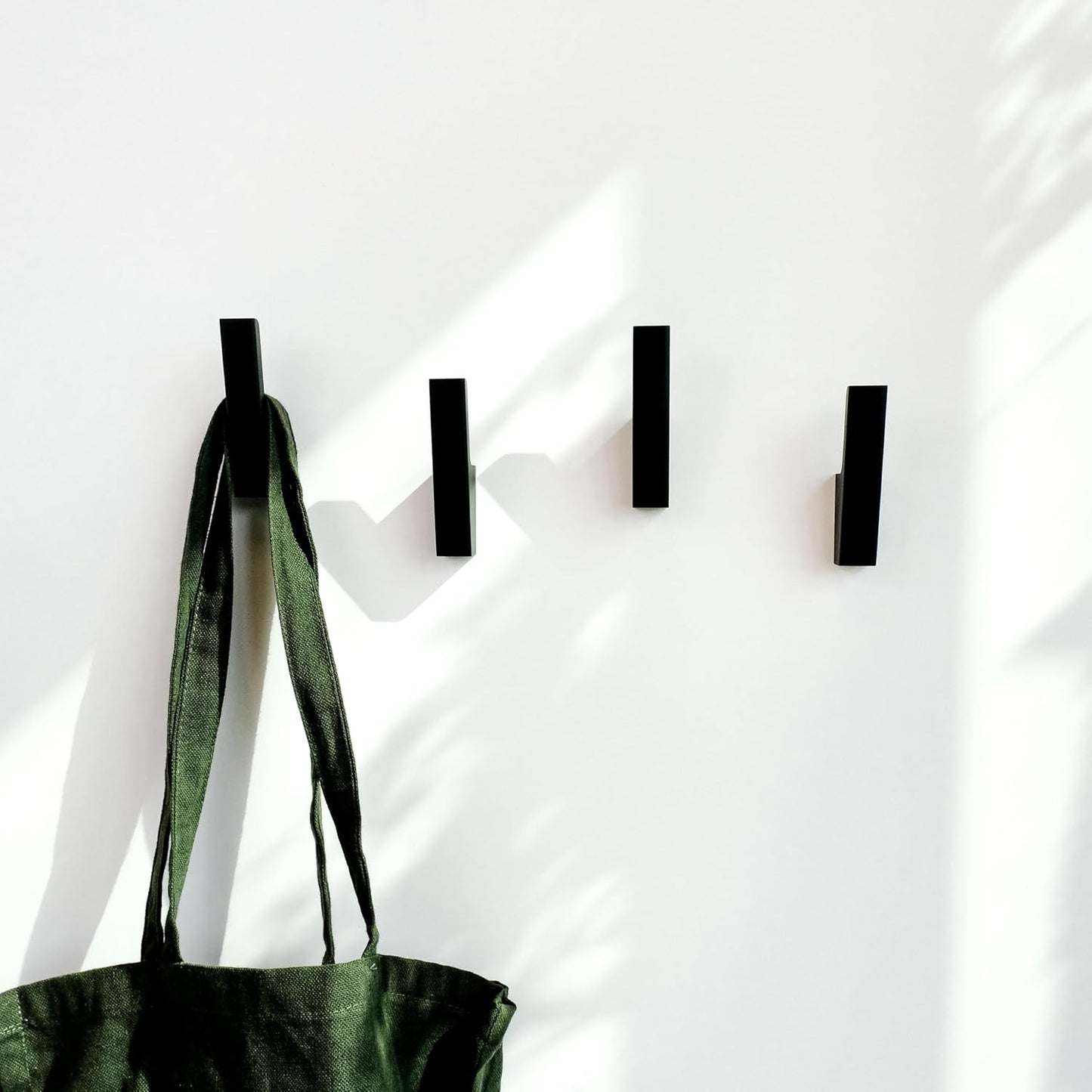 Wood Wall Hooks - Set of 4 - Solid Black Walnut Wood Coat Hooks for Hanging Hat, Purse, Backpack, Bag, Jacket - Modern Farmhouse Decor for Wall and Practical Entryway Hooks (Walnut)