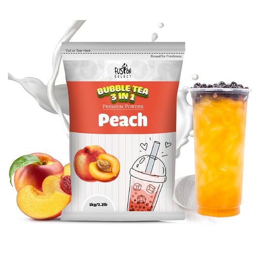 Fusion Select 2.2lb Tea Powder Peach Flavored-3-in-1 Drink Powder with Cream & Sugar - Instant Pre-Mixed Beverage for Hot or Cold Blends or Yummy Frappes (Peach)