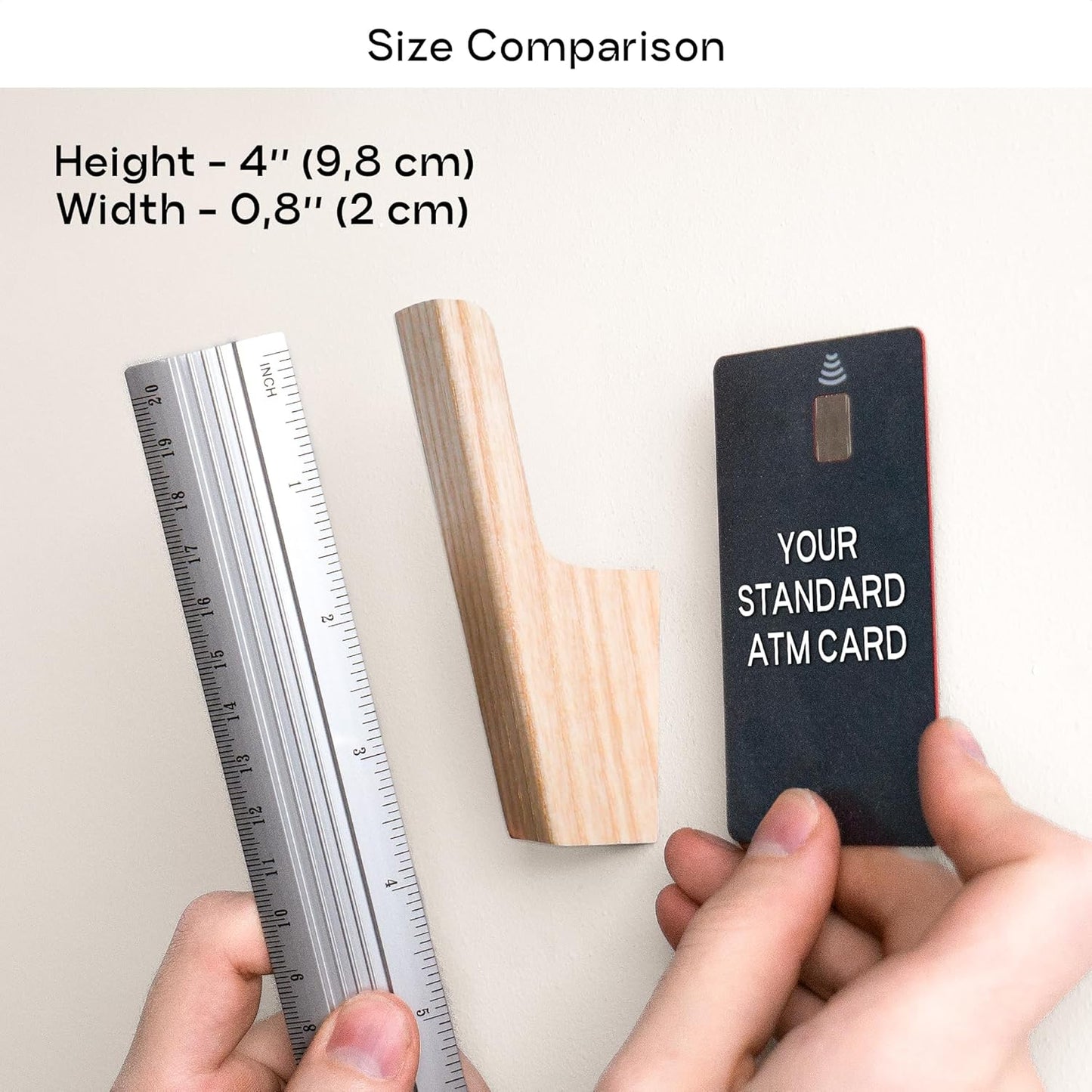 Wall Hooks - Set of 4 - Dark Walnut or Light Ash Wood Coat Hooks for Hanging Hat, Purse, Backpack, Bag, Jacket. Modern Farmhouse Decor for Wall and Practical Entryway Hooks (Ash Wood)