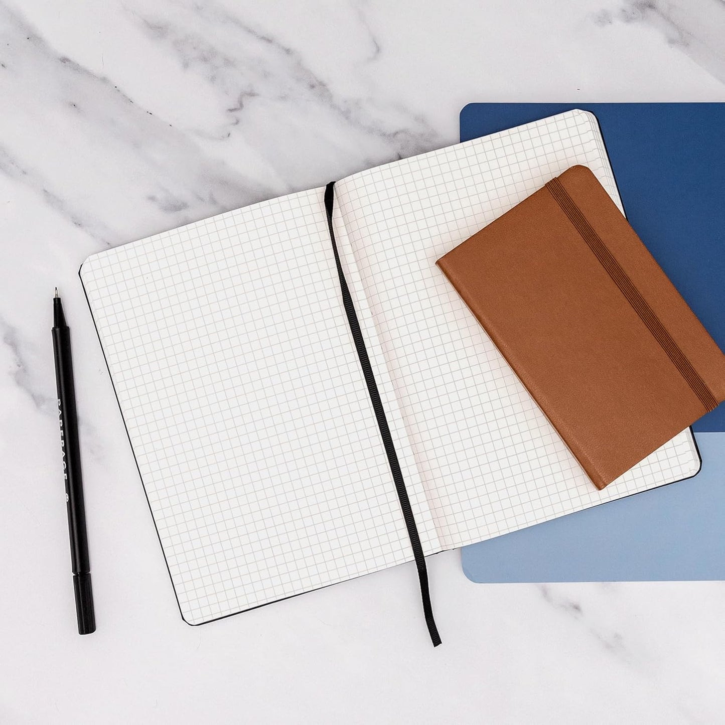 PAPERAGE Graph Paper Journal Notebook, (Lavender), 160 Pages, Medium 5.6 in x 8 in - 100 GSM Thick Paper – Hardcover Grid Notebook for Work or School